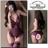 Sexy Lingerie Set Women - Purple Lace Mini Dress V-Neck Sleeveless All