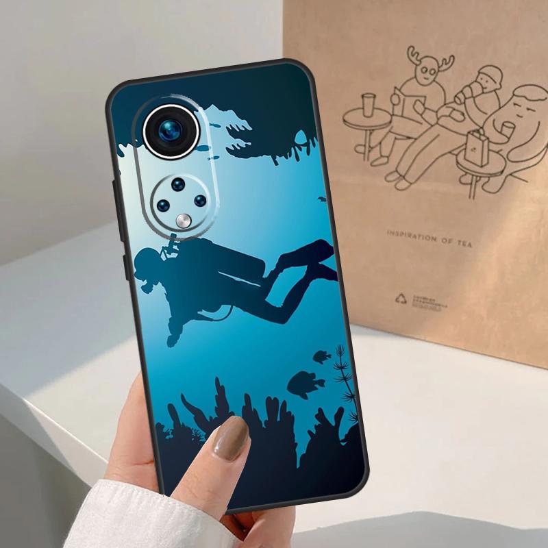 Diver Underwater Diving Cave Caving For Honor Magic 8 5 6 7 Pro Case For Honor 400 200 Lite 50 70 90 X8c X8b X9a X9b X9c X9d Win