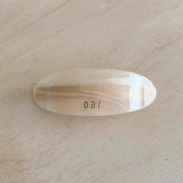 Classic Big Marble Barrette [Beige]