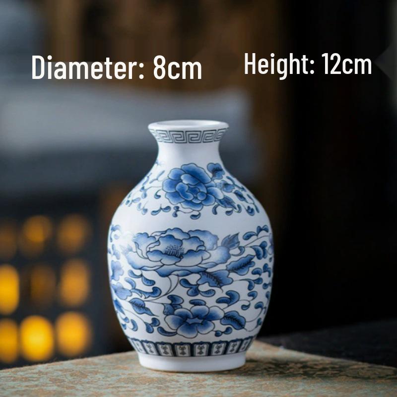 Antique Blue and White Chinese Porcelain Vase - European & American Handicraft for Flower Arrangements