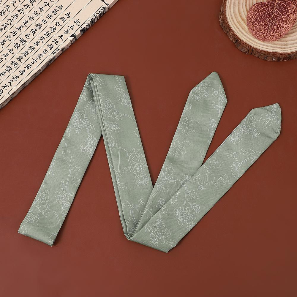 "Frühling Neu Antiker Stil Druck Seidenschal & Chinesisches Band Haarband"