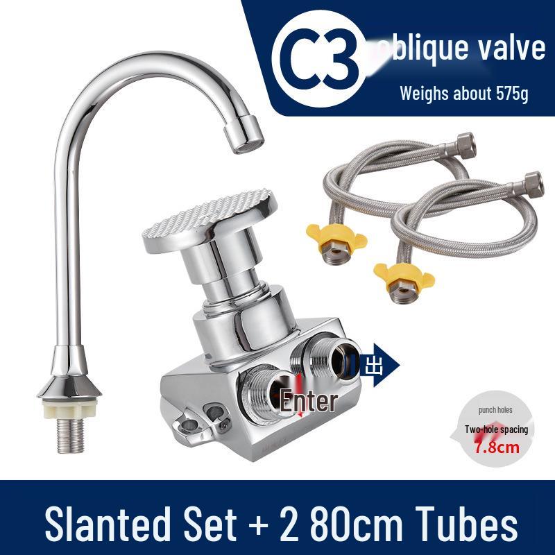 Fußbetätigtes Vollkupfer-Armaturventil für Krankenhaus- und Laborwaschbecken