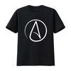 Minimalist Line Art Atheist Symbol Print Casual Streetwear T Shirt vintage Washed Stretched Stylish Breathable fashion Soft
