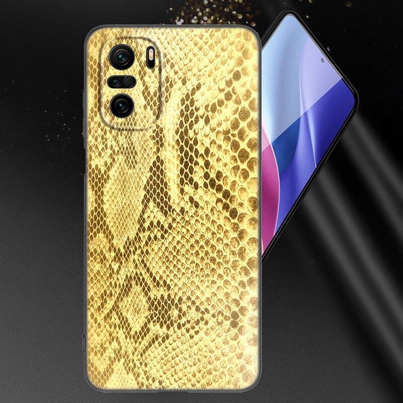 Sexy Python Snake Skin Phone Case For Xiaomi Mi POCO X3 NFC GT M4 M3 12 11T 10T Pro A3 11 Lite NE 5G 12X 11i F3 Soft Black Cover