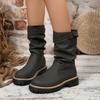 Korean Solid Color Boots with Fleece To Keep Warm In Autumn and Winter 25 Years