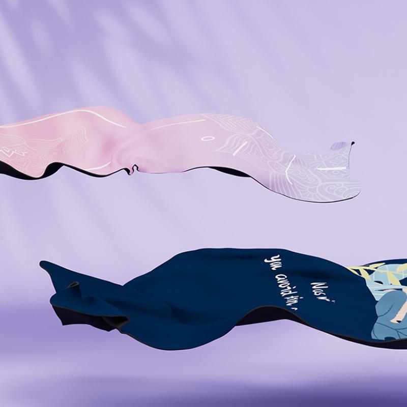 Suede Cartoon Pattern Yoga Mat Portable Thin Animal Plant Pattern Floor Mats Non Slip and Foldable Home Sports Dancing Yoga Fitness Mat for Girls