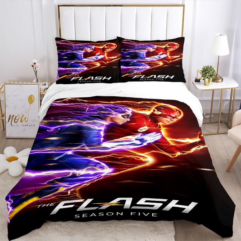 3pcs The Flash Duvet Cover Set, 1 Duvet Cover + 2 Pillowcases (No Insert), High-Definition Print for All Seasons,Durable yy251103049