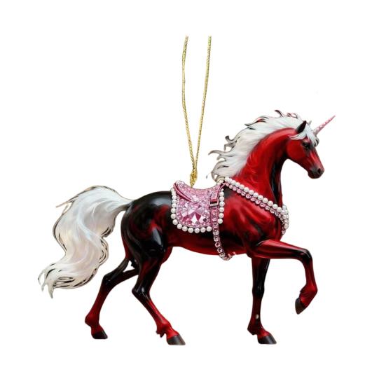Horse Pendant 2D Acrylic Realistic Horse Decoration Christmas Ornament with Hanging Loop Equestrian Lovers Holiday Decor