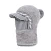 Winter Hat Scarf Integrated Knitted Wool Hat Women's Outdoor Cycling Fleece Warm Ear Protective Hat
