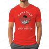 Canadian Like An American Only Better Print T-shirts, Summer Casual Crew Neck T-Shirt, Regular Fit, Canada T-shirt, Men Clothing