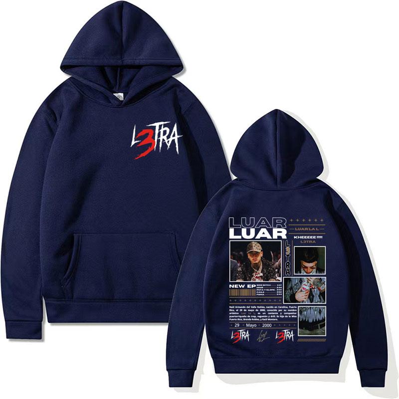 Rapper Luar La L Music Album L3TRA Sweatshirt Men Women Harajuku Hip Hop Fashion Hoodie Vintage Casual Oversized Pullover Hooded