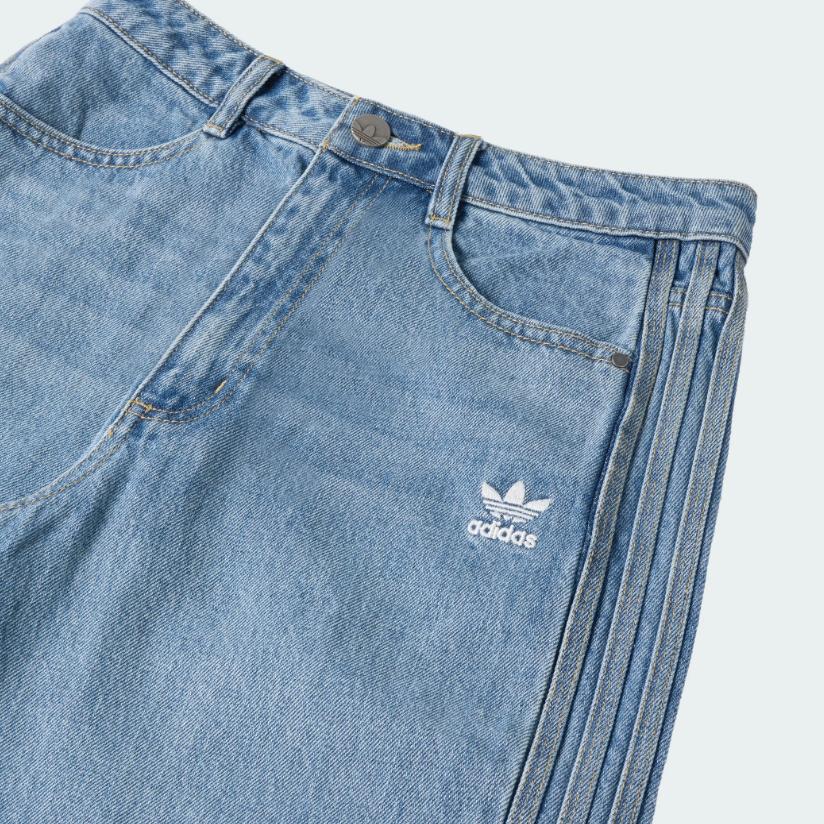 adidas Originals SS25 Denim Jorts Fashion Versatile Loose Fit Sports Denim Shorts Women Shorts KB5432