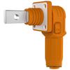 Black and Orange Angled Plug Socket; Positive/Negative Pole Energy Storage Connector; Threaded Hole; 70A-120A Current Capacity