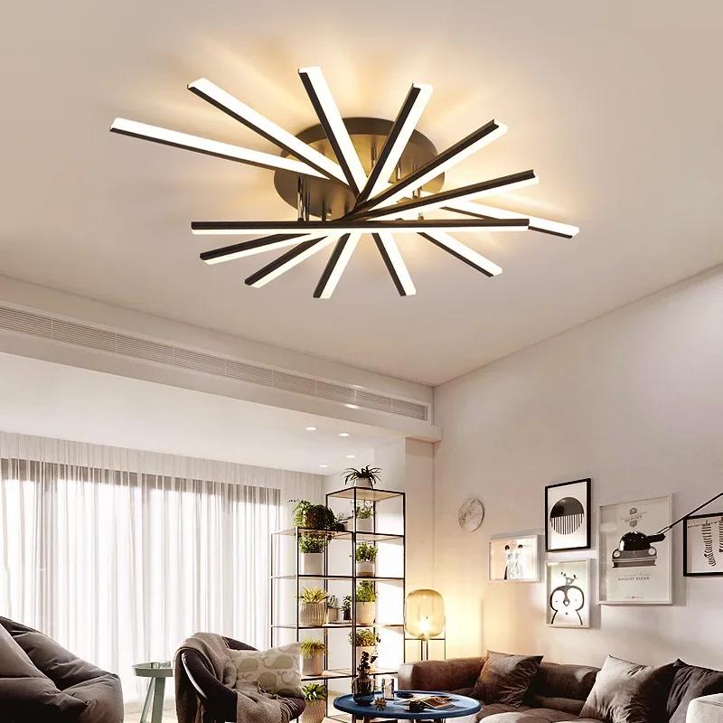 Nordic Living Room Bedroom kitchen design of Modern acrylic LED Chandelier Ceiling can Dimming Lighting lamp light gloss