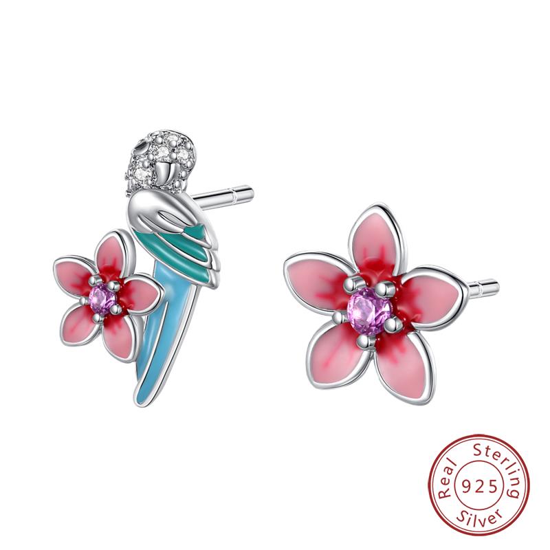 Hot 925 Sterling Silver Earrings Charm Simple Shining Lotus Zircon Wedding Women Jewelry Gift