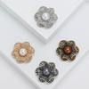 Elegant Pearl Gun Black Flower Brooches for Women Rhinestone Plant Pins Event Party Backpack Decoration Clothes Accessories