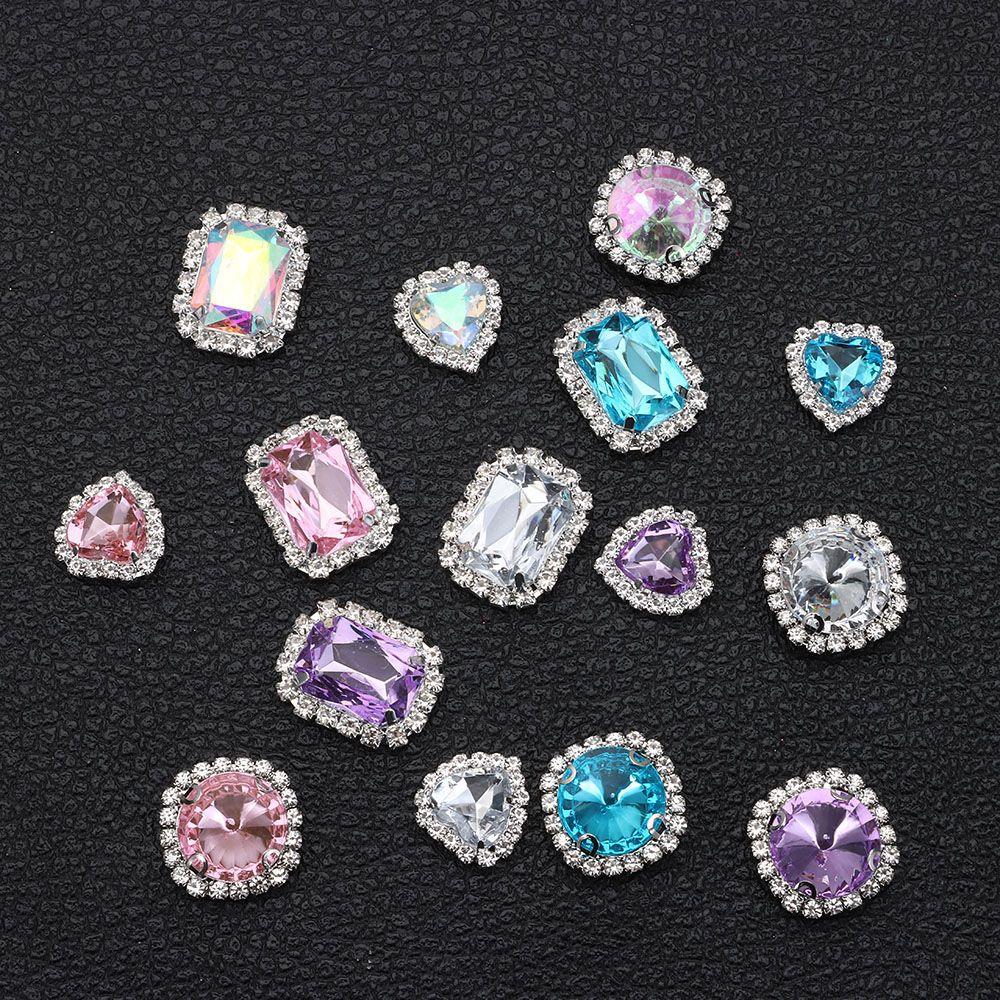 Garment Decorative Bow Accessories Sparkling Crystal Scrapbooking Acrylic Rhinestone Sewing Button