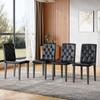 Set of 4 Dining Chairs In Pure Black – Light Luxury. The First Choice for European Dining Areas, Black Metal Legs for Versatile Combination Options.
