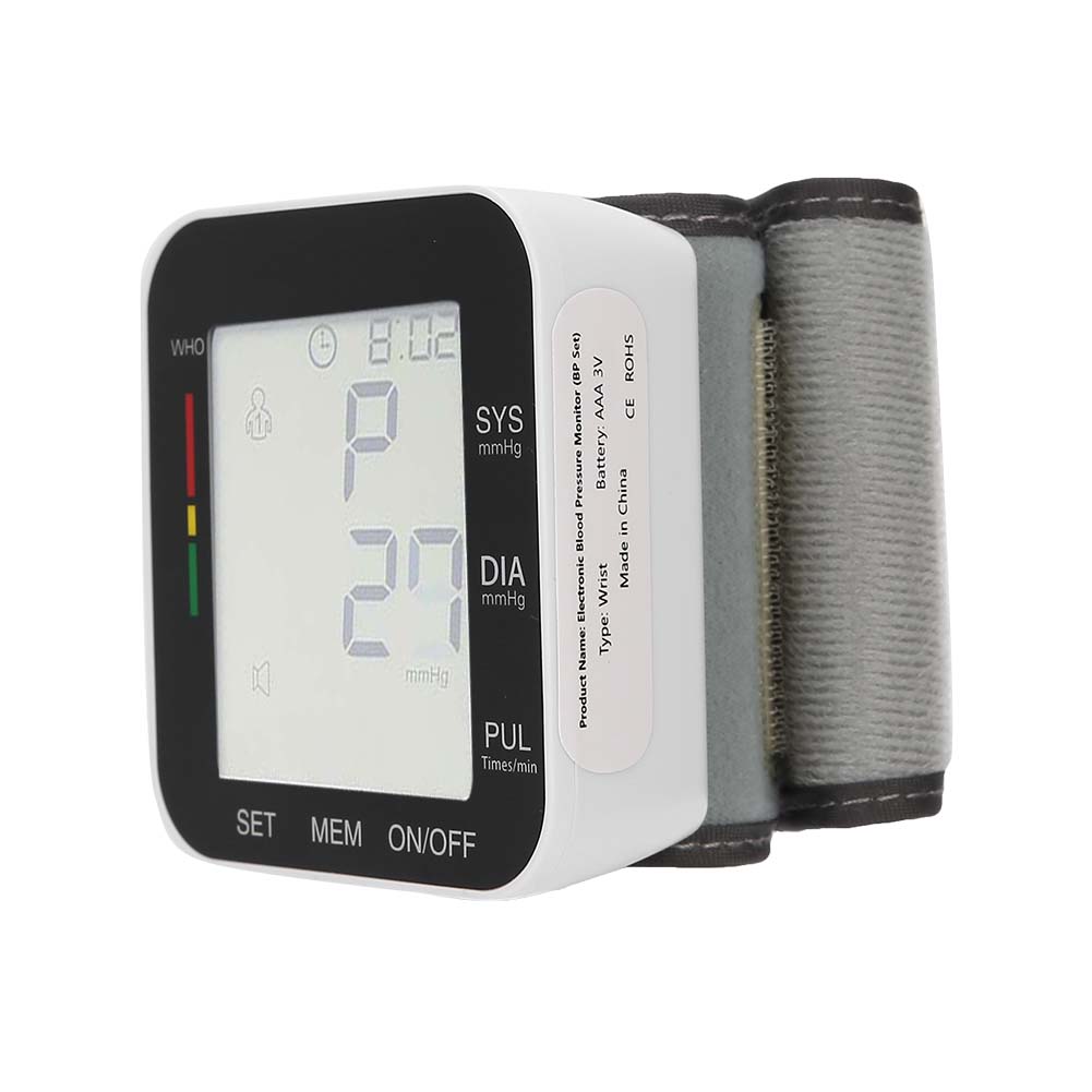 

Наручный цифровой монитор артериального давления метр ЖК-дисплей голосовой сфигмоманометр (Английский черный голос)