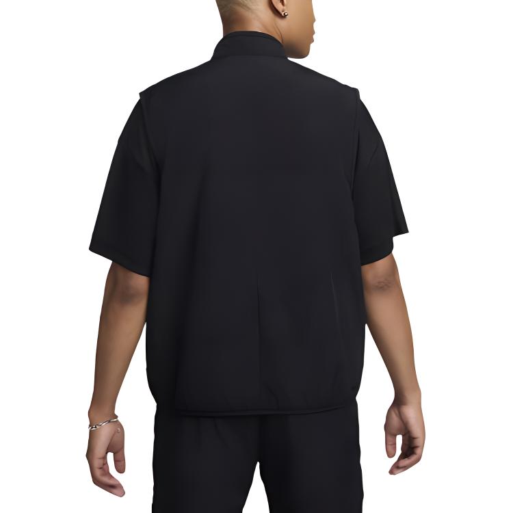 Nike Tech Stand Collar Loose Zipper Sleeveless Vest Men Vests Black FZ0748-010