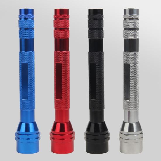 LED Flashlight with Telescoping Magnetic Pickup Tool Outdoor Camping Hiking Car Repair Emergency Handheld Flash Lamp with Extendable Magnet Stick