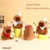 Cartoon Plush Capybara Keychain Happy Birthday Guinea Pig Pendant  Birthday Gift