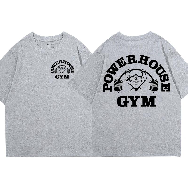 Powerhouse Gym Graphic T-shirt Men Women Clothes Funny Oversized Short Sleeve Tee Shirts Harajuku Geek Fitness Vintage T Shirt