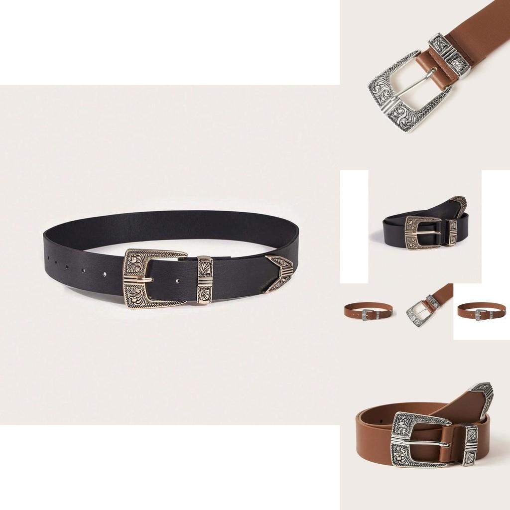 Bohemian Waist Belt For Women Retro Metal Buckle Wide Leather Alternative For Festival Fashion