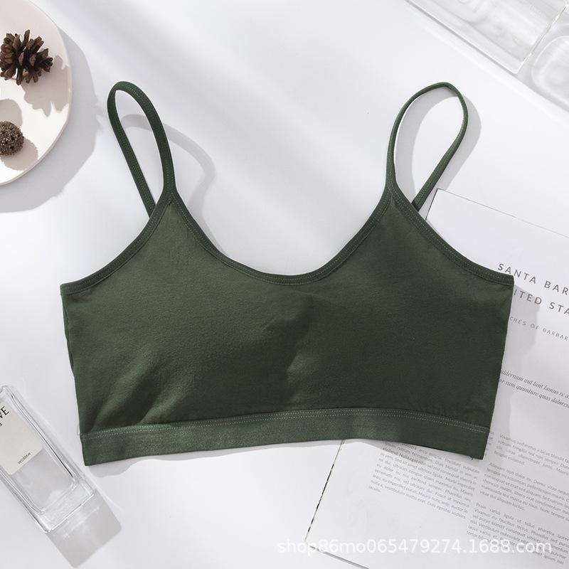 Fixed Cup One-piece Beauty Back Wrapped Chest Tube Top Cotton Gathering Bra Student Sling Sports Vest Girl Underwear