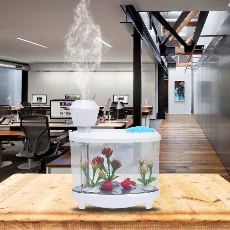 460ml Diffuser Air Humidifier USB Spray LED Night Light Fish Tank Decor
