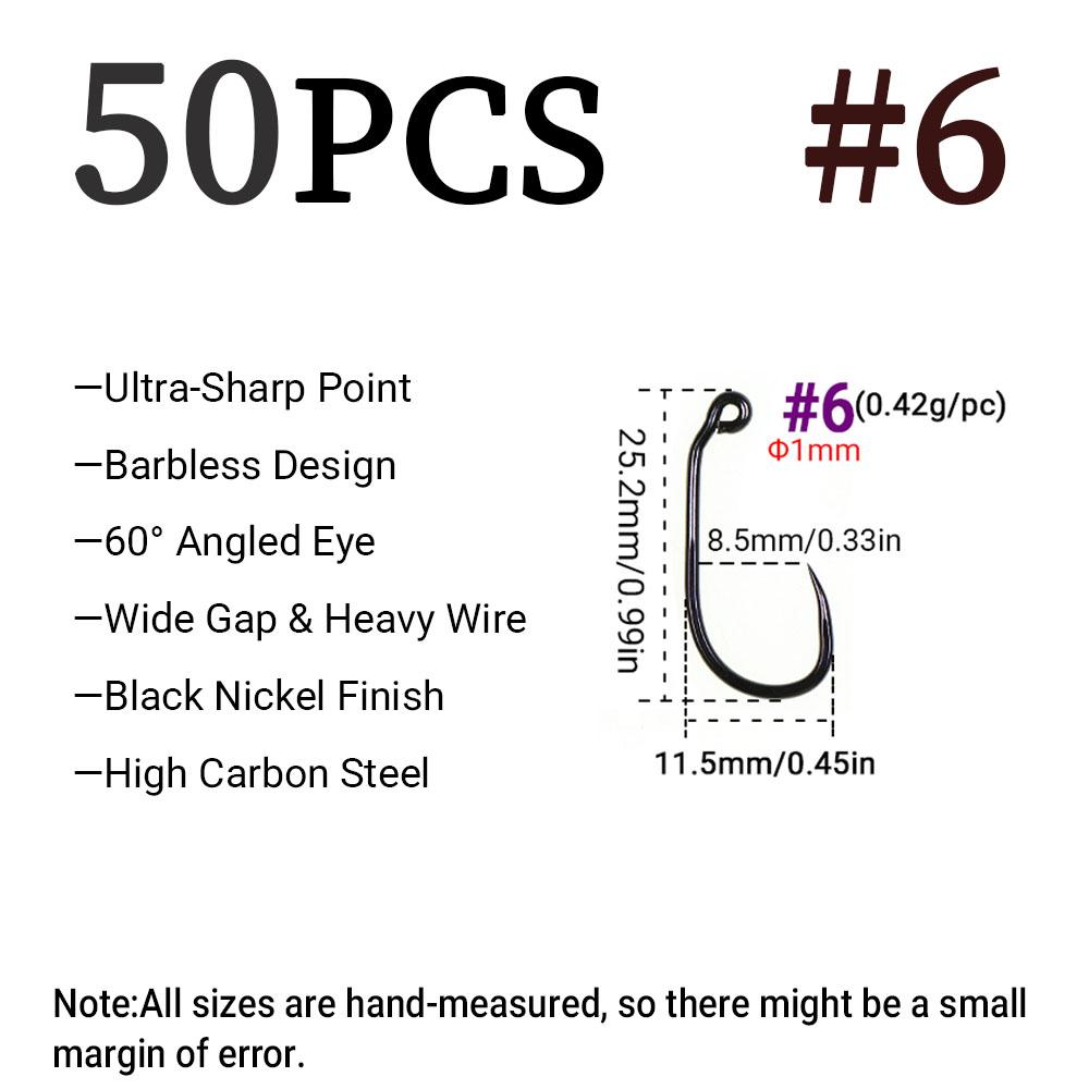 50 STÜCKE Widerhakenlose Jig-Haken aus Kohlenstoffstahl Aberdeen 60° Fliegenbindehaken für Streamer-Nymphen Salzwasser Barsch Wurm Angelhaken