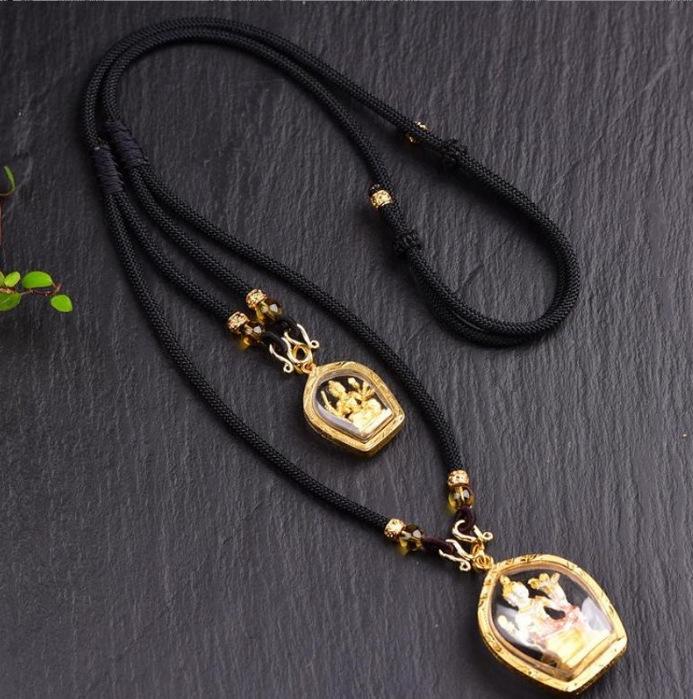 Adjustable Hand-Woven Thai Amulet Lanyard - Single, Double, or Multiple Hang Options