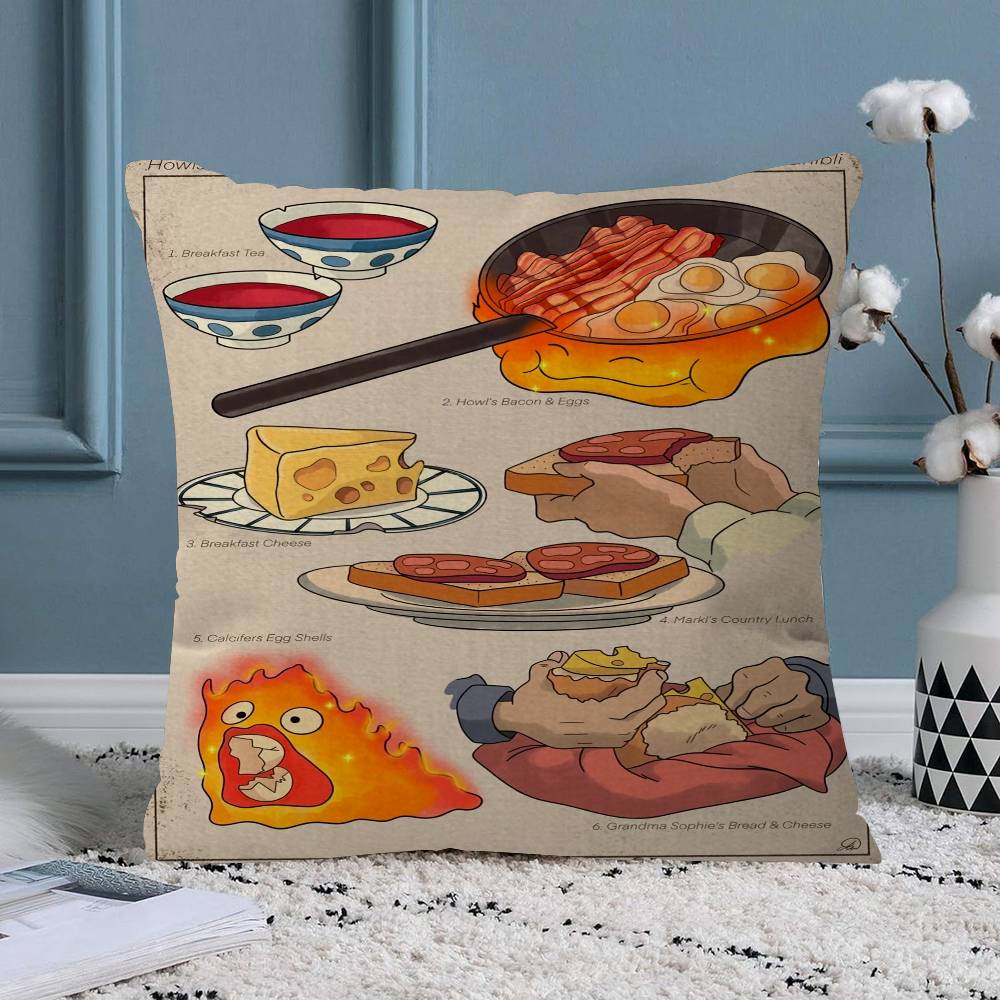 

Studio G hibli Treats Japanese Food Pillowcase toon Gift Cushion Cover Bedroom Home Sofa Chair Seat Decor pillow case 30x30 cm