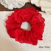 Elegant French Lace Hollow Wide Scrunchie Hair Band For Women Girls Sweet Hair Ornament Rubber Band Fashion Hair Accessories