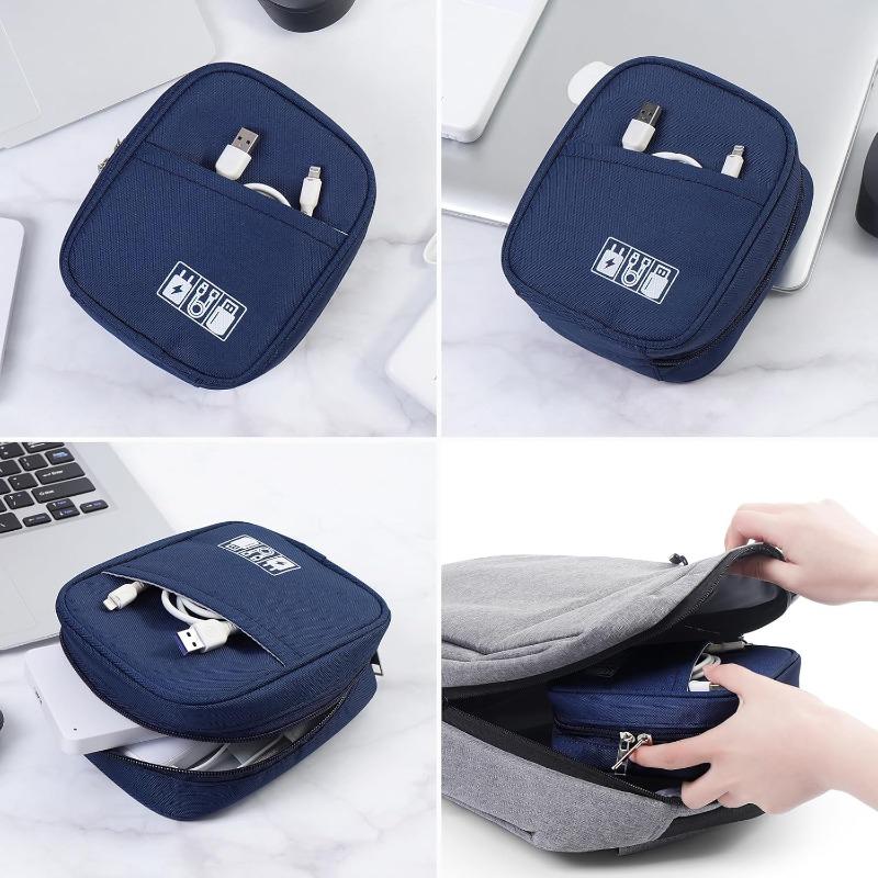 Borsa Porta Accessori Digitali Compatibile per Caricabatterie Laptop, Mouse, Cuffie e Articoli da Toeletta - Compatta Elettronica con Gestione Cavi