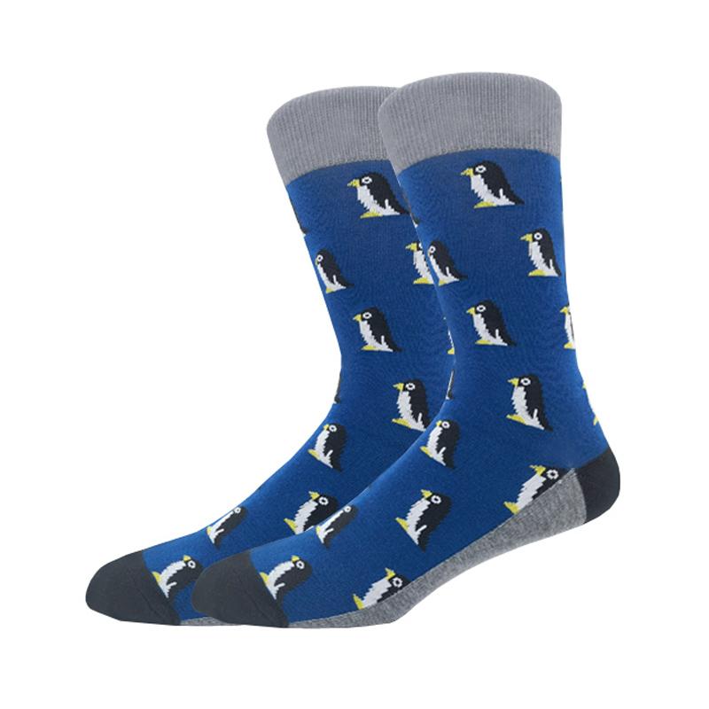 Modă Bărbați Toamnă Iarnă Șosete Skateboard Fericit Creativ Pinguin delfin rechin koala Șosete Noutate Echipaj Amuzant Șosete Bărbătești