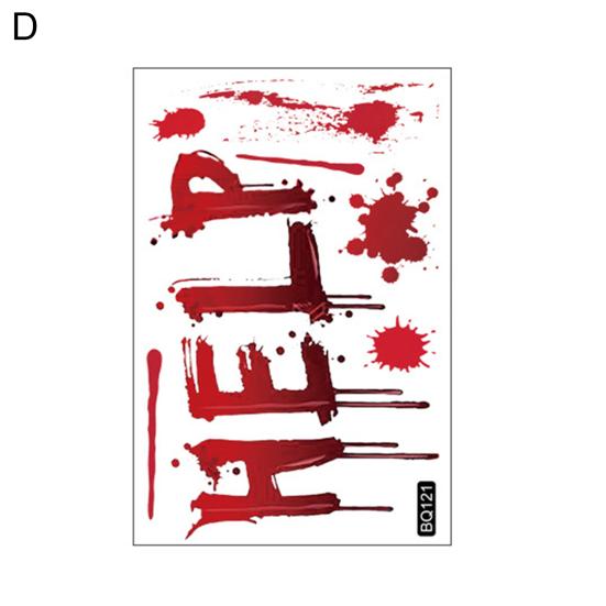 Window Sticker Removable Horror Traceless Reusable Scary Scene Layout PVC Ghost Shadow Blood Handprint Halloween Electrostatic Window Cling Showcase