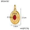 CARLIDANA Luxury Gold Plated Stainless Steel Charm Evil Eye Oval Heart Flower Colorful Natural Stone DIY Jewelry Making Women