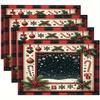 1/4/6/8pcs/set Christmas Elements Placemat and Fashionable Western Meal Placemat Kitchen Table Decoration Placemat and Bowl Mat