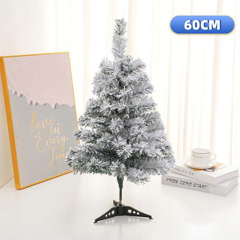Exclusive Flocked White Christmas Tree, 45CM-4M, Encrypted Snow-Covered Decoration with Ornaments