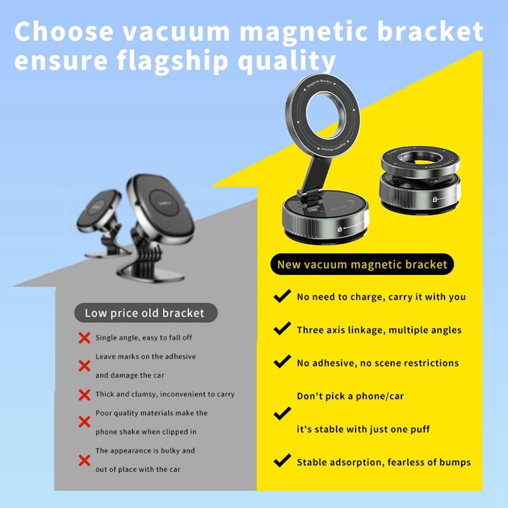 K1 Magnetic Car Phone Mount with Suction Cup Base 360 Degree Rotation Foldable Navigation Stand
