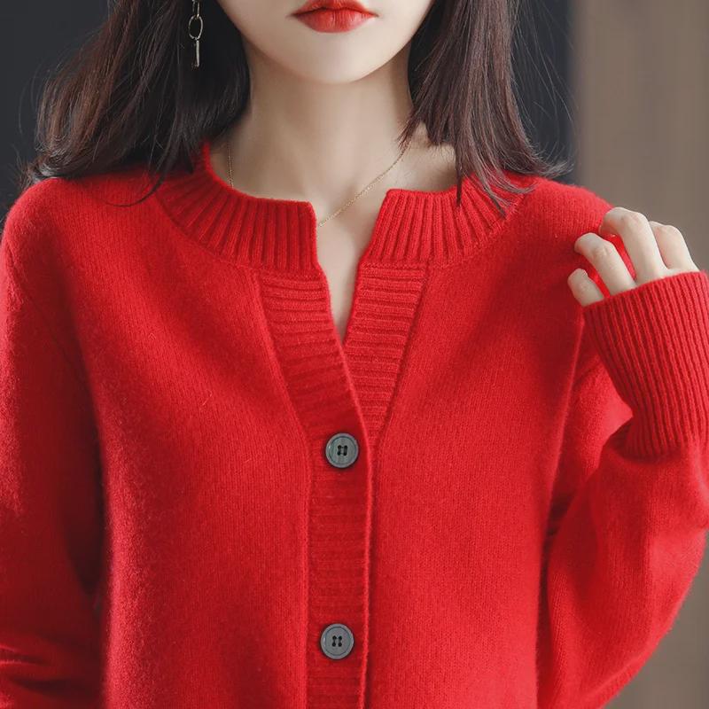 2024, cardigan retro, tricot largi, pentru femei, pentru începutul primăverii și toamnei