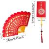 Traditional Fan Design Red Envelope with Chinese Knot Tassel Wedding Money Bag Bonus Paper Hongbao Lucky Money Packet Birthday