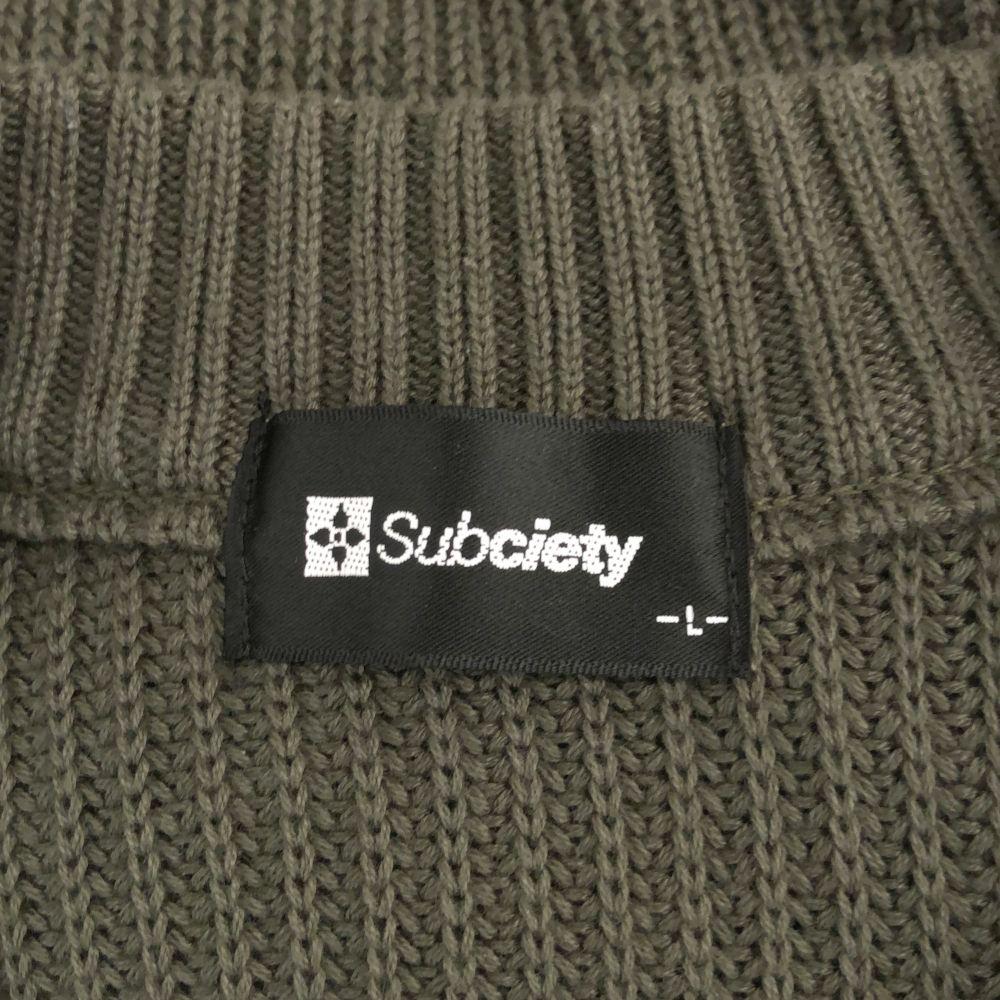 Subciety made in Japan Long sleeve knit L khaki sweater Men's Used