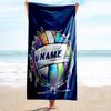 1PC Custom Name "Vibrant Sports Ball Design" Beach Towel Highly Absorbent And Sand-Resistant Towel for Swimming, Pool, Yoga, And Travel Lightweight