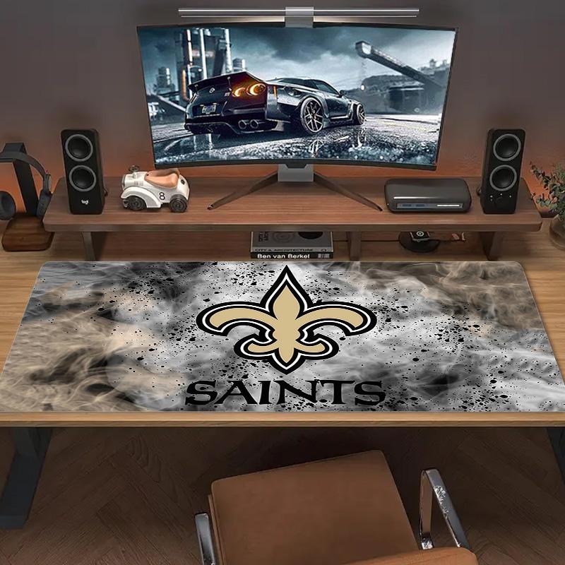 New Orleans Saints2 Druck Kissen Rutschfest Laptop Tablet Großes Mauspadd XXL Matte Mini-PC Spielmatte Mit Verriegeltem Rand