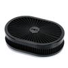 12"x2" Oval Air Cleaner Filter Assembly 5-1/8" Carb Neck W/ Flow-Thru Lid High Flow Chrome for GMC Chevy Ford Chryler Dodge