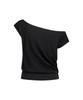 Aejeuyua Kitsch Dolman Off-Shoulder Tee Black
