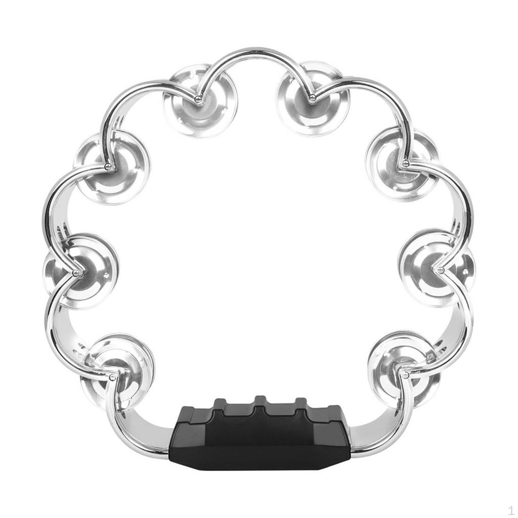 Tambourine with Grip Handle Comfortable Ergonomic Hand Percussion