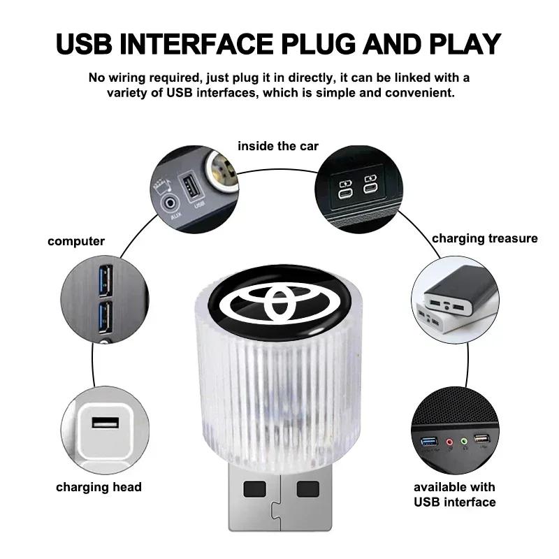 Nuova Auto Mini USB LED Luce Ambientale Spina Lampada Decorativa Atmosferica per Toyota GR TRD Camry Corolla Yaris Chr Auris Avensis T25
